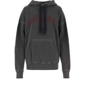 Isabel Marant Etoile logo printed drawstring hoodie in FR 44